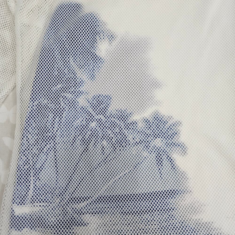 Liz Claiborne Liz & Co White Mesh Palm Tree Graphic Top Womens XL ResortWear - Picture 3 of 7